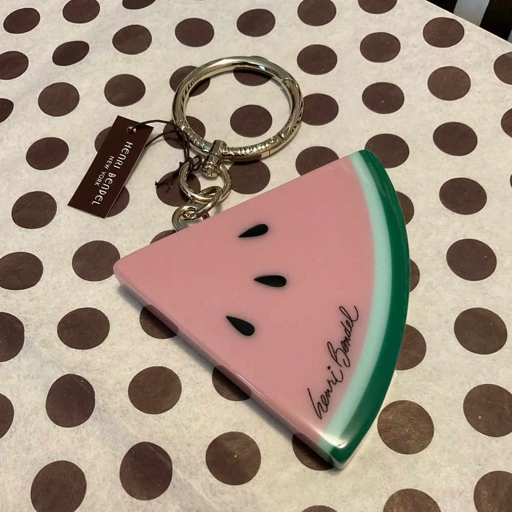 NWT Henri Bendel Watermelon Key Ring Purse Charm - Picture 4 of 8